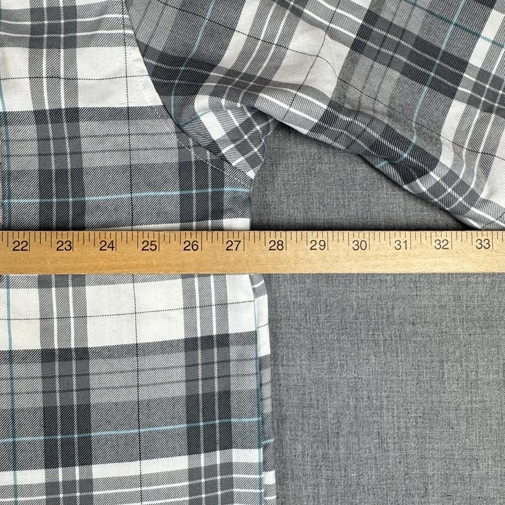 Dixxon Shirt Mens 3XL Gray White Plaid Button Up Long Sleeve SoHo NYC Flannel - Picture 8 of 10